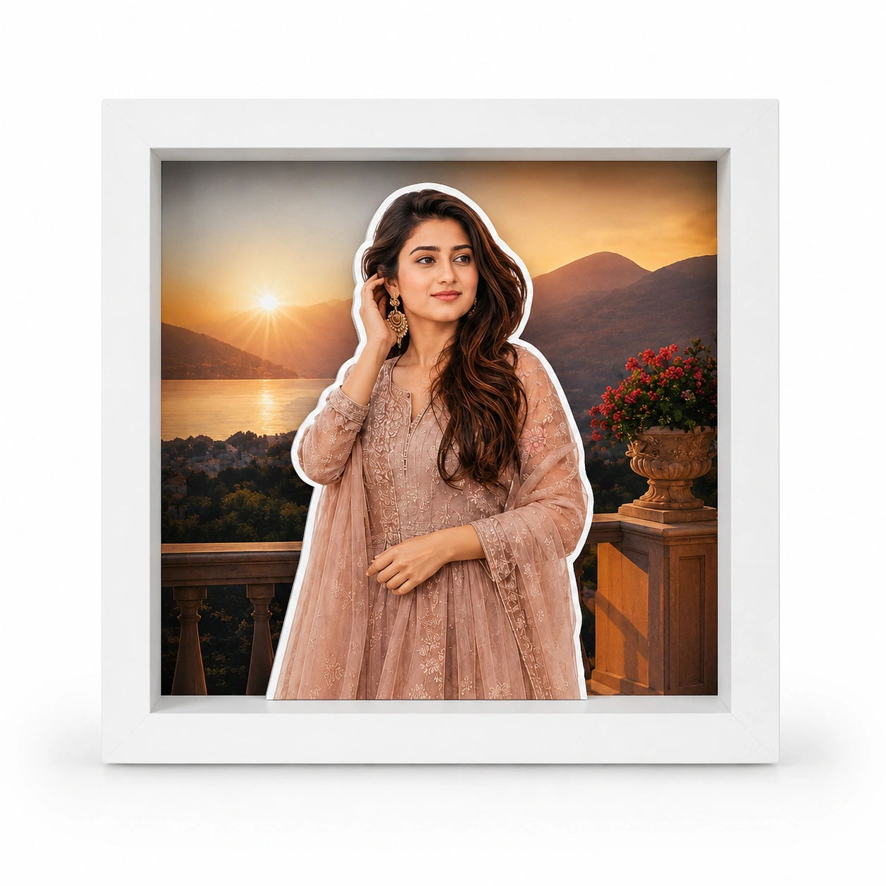3D Graceful Lady Photo Frame